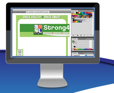 Custom graphic design services for point-of-purchase food service vending industry